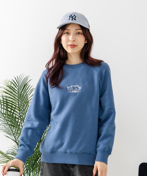 Tom&Jerry(トムアンドジェリー)の「【TOM&JERRY/トムとジェリー】TOM&JERRY ワンポイント 裏シャギー スウェット(スウェット・レディース・グレー/ライトグレー/ワイン/ブルー・MEDIUM/LARGE)」の5枚目の写真