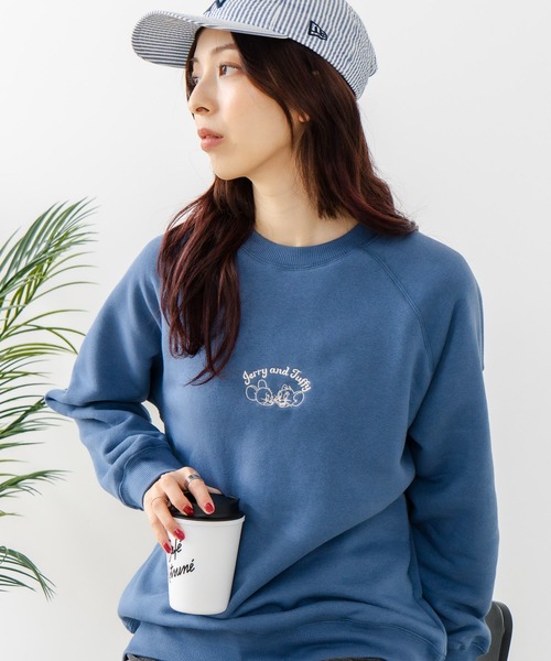 Tom&Jerry(トムアンドジェリー)の「【TOM&JERRY/トムとジェリー】TOM&JERRY ワンポイント 裏シャギー スウェット(スウェット・レディース・グレー/ライトグレー/ワイン/ブルー・MEDIUM/LARGE)」の8枚目の写真