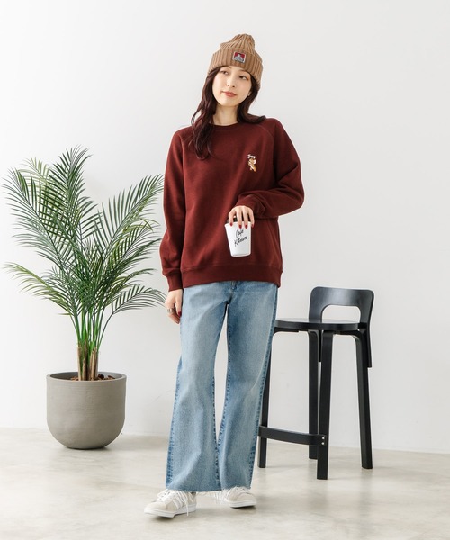Tom&Jerry(トムアンドジェリー)の「【TOM&JERRY/トムとジェリー】TOM&JERRY ワンポイント 裏シャギー スウェット(スウェット・レディース・グレー/ライトグレー/ワイン/ブルー・MEDIUM/LARGE)」の13枚目の写真