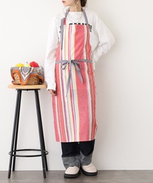l'atelier Nuuit（アトリエヌイ）の「綿麻マルチストライプエプロン（エプロン）」