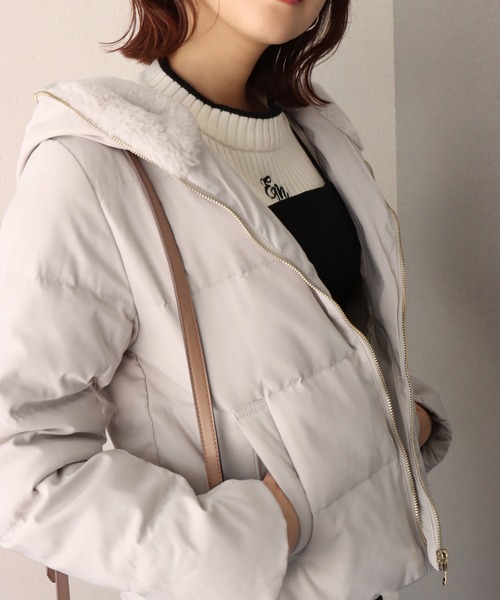 libelle more（リベル モア）の「フードフェイクファーダウンジャケット（ダウンジャケット/コート・レディース・モカ/ネイビー/アイボリー/ブラック/グレー・M/L）」の11枚目の写真