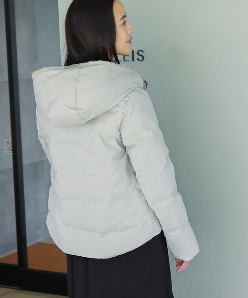 libelle more（リベル モア）の「フードフェイクファーダウンジャケット（ダウンジャケット/コート・レディース・モカ/ネイビー/アイボリー/ブラック/グレー・M/L）」の13枚目の写真