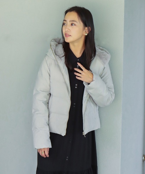 libelle more（リベル モア）の「フードフェイクファーダウンジャケット（ダウンジャケット/コート・レディース・モカ/ネイビー/アイボリー/ブラック/グレー・M/L）」の14枚目の写真