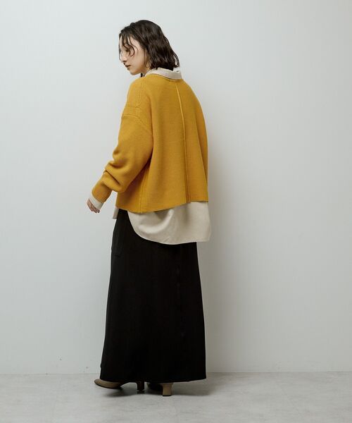 Green　Parks（グリーンパークス）の「かのこ編モックネックニットプルオーバー（ニット/セーター・レディース・オレンジ/ブラウン/グレー/ホワイト系その他2/イエロー・FREE）」の21枚目の写真