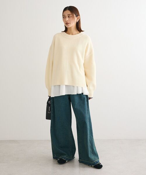 Green　Parks（グリーンパークス）の「かのこ編モックネックニットプルオーバー（ニット/セーター・レディース・オレンジ/ブラウン/グレー/ホワイト系その他2/イエロー・FREE）」の14枚目の写真