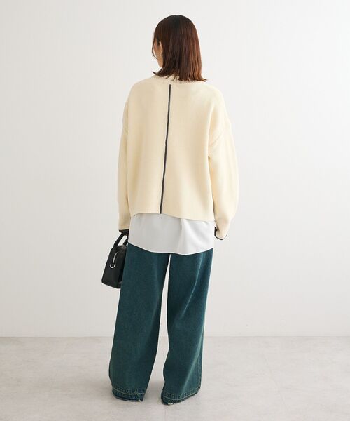 Green　Parks（グリーンパークス）の「かのこ編モックネックニットプルオーバー（ニット/セーター・レディース・オレンジ/ブラウン/グレー/ホワイト系その他2/イエロー・FREE）」の7枚目の写真