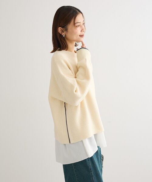 Green　Parks（グリーンパークス）の「かのこ編モックネックニットプルオーバー（ニット/セーター・レディース・オレンジ/ブラウン/グレー/ホワイト系その他2/イエロー・FREE）」の8枚目の写真