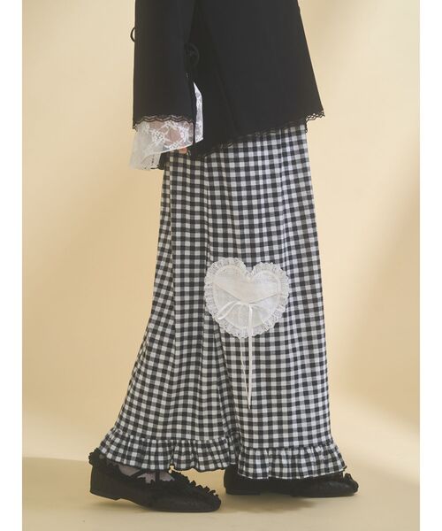 merry jenny（メリージェニー）の「message heart skirt（スカート・レディース・グリーン/ベージュ/ブラック・FREE）」の7枚目の写真