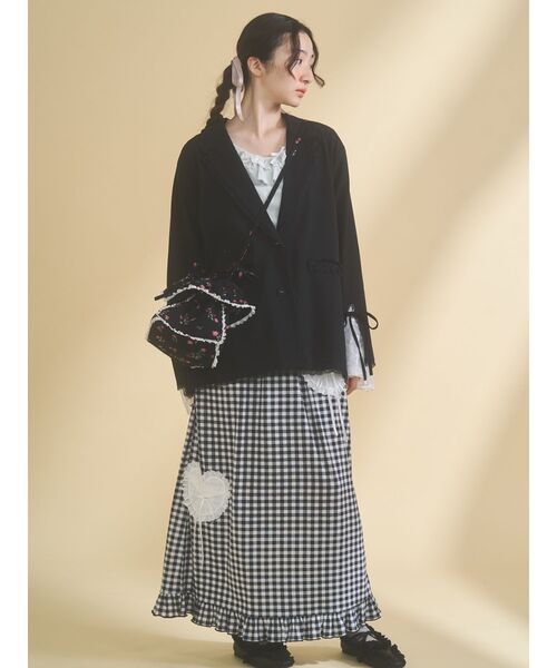 merry jenny（メリージェニー）の「message heart skirt（スカート・レディース・グリーン/ベージュ/ブラック・FREE）」の8枚目の写真