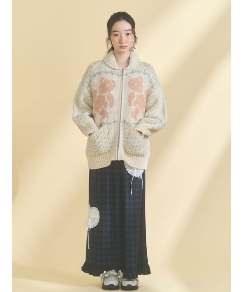 merry jenny（メリージェニー）の「message heart skirt（スカート・レディース・グリーン/ベージュ/ブラック・FREE）」の9枚目の写真