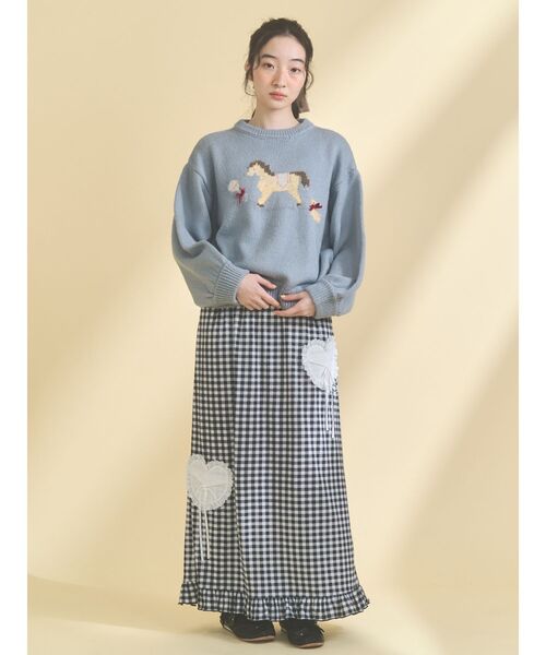 merry jenny（メリージェニー）の「message heart skirt（スカート・レディース・グリーン/ベージュ/ブラック・FREE）」の10枚目の写真