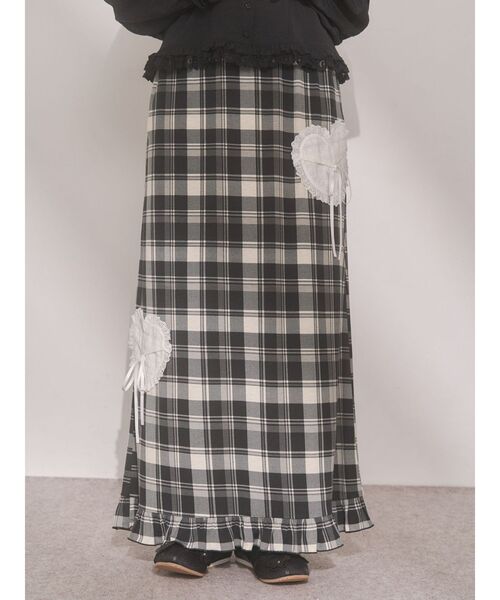 merry jenny（メリージェニー）の「message heart skirt（スカート・レディース・グリーン/ベージュ/ブラック・FREE）」の11枚目の写真