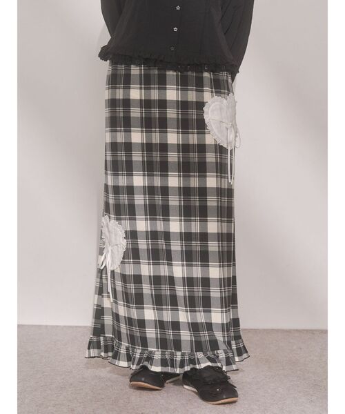 merry jenny（メリージェニー）の「message heart skirt（スカート・レディース・グリーン/ベージュ/ブラック・FREE）」の12枚目の写真