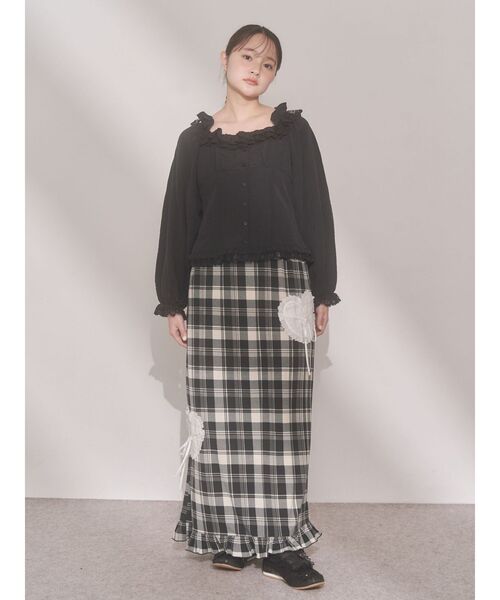 merry jenny（メリージェニー）の「message heart skirt（スカート・レディース・グリーン/ベージュ/ブラック・FREE）」の15枚目の写真