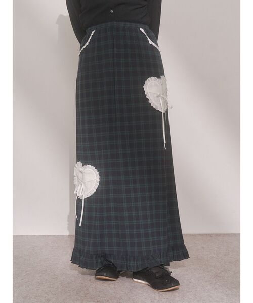 merry jenny（メリージェニー）の「message heart skirt（スカート・レディース・グリーン/ベージュ/ブラック・FREE）」の17枚目の写真