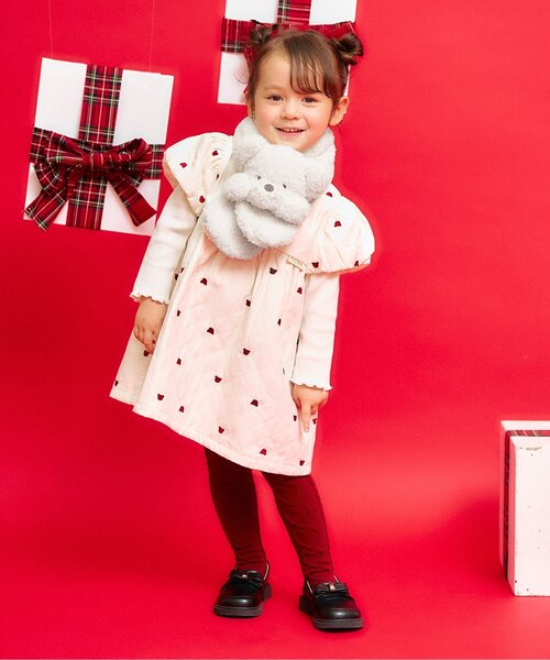 apres les cours（アプレレクール）の「tiny bear　マフラー（マフラー・キッズ・アイボリー・120/95）」の2枚目の写真