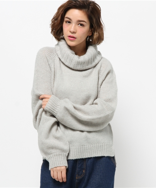 Kastane（カスタネ）の「オフタートルプルオーバー（ニット/セーター・レディース・サーモンピンク/グレー・FREE）」の11枚目の写真