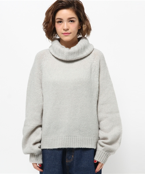 Kastane（カスタネ）の「オフタートルプルオーバー（ニット/セーター・レディース・サーモンピンク/グレー・FREE）」の3枚目の写真