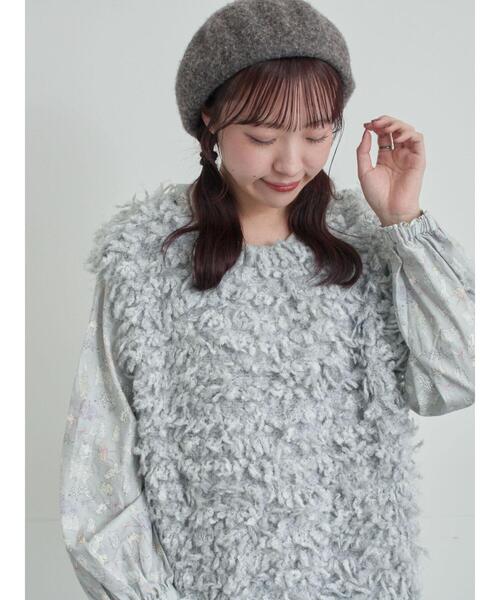 TSUHARU by Samansa Mos2（ツハルバイサマンサモスモス）の「ループ編み前後2WAYニットベスト（ベスト・レディース・キナリ/オレンジ/グレー・F）」の2枚目の写真