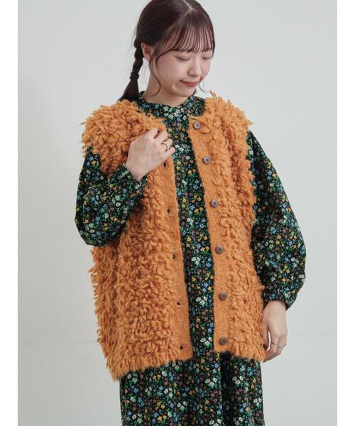 TSUHARU by Samansa Mos2（ツハルバイサマンサモスモス）の「ループ編み前後2WAYニットベスト（ベスト・レディース・キナリ/オレンジ/グレー・F）」の3枚目の写真