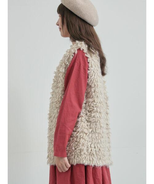 TSUHARU by Samansa Mos2（ツハルバイサマンサモスモス）の「ループ編み前後2WAYニットベスト（ベスト・レディース・キナリ/オレンジ/グレー・F）」の21枚目の写真