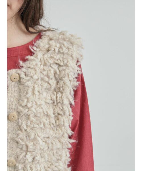 TSUHARU by Samansa Mos2（ツハルバイサマンサモスモス）の「ループ編み前後2WAYニットベスト（ベスト・レディース・キナリ/オレンジ/グレー・F）」の12枚目の写真