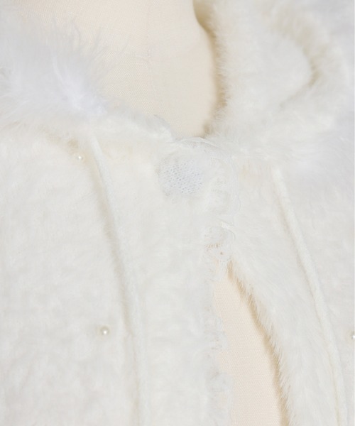 mellfy memory（メルフィーメモリー）の「Fluffy pom-pom Angel hoodie cardigan（ニット/セーター・レディース・ピンク/ホワイト・FREE）」の8枚目の写真