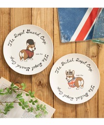 Jubilee（ジュビリー）の「英国犬 コーギー&キャバリア ロイヤルデザイン バンブー皿 竹ファイバープレート 2枚セット  20cm（食器）」