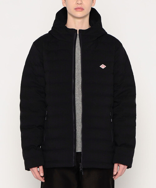 MEN'S WOOL LIKE POLYESTER MIDDLE DOWN HOODED JACKET（ダウン