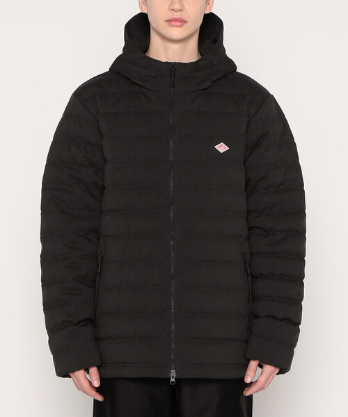 MEN'S WOOL LIKE POLYESTER MIDDLE DOWN HOODED JACKET（ダウン