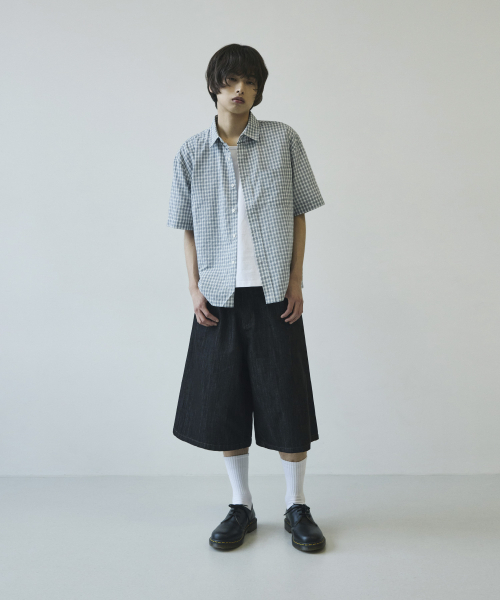 SIGNATURE（シグネチャ）の「サマー クロップ チェック ハーフシャツ[ブルー]（シャツ/ブラウス・レディース・その他・MEDIUM/LARGE）」の8枚目の写真