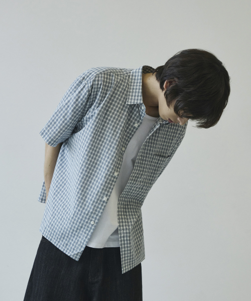 SIGNATURE（シグネチャ）の「サマー クロップ チェック ハーフシャツ[ブルー]（シャツ/ブラウス・レディース・その他・MEDIUM/LARGE）」の10枚目の写真
