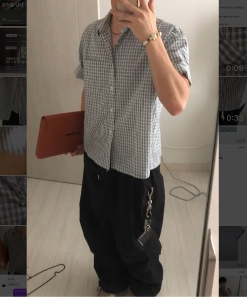 SIGNATURE（シグネチャ）の「サマー クロップ チェック ハーフシャツ[ブルー]（シャツ/ブラウス・レディース・その他・MEDIUM/LARGE）」の16枚目の写真