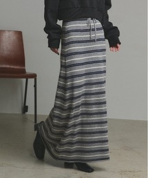 ad thie（アドティエ）の「マルチボーダー ニット ロングスカート（スカート・レディース）」