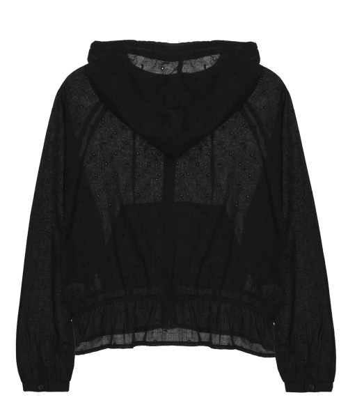 NICK&NICOLE(ニックアンドニコール)の「NICOLE LABEL PUNCHING HOOD CARDIGAN_BLACK(カーディガン/ボレロ・レディース・ブラック・FREE)」の5枚目の写真