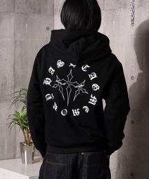 #MEMORY | 【MEMORY】ヘビーウェイト クロスラインストーン ダブルZIPパーカー / Cross Line Stone Double ZIP Hoodie(パーカー)