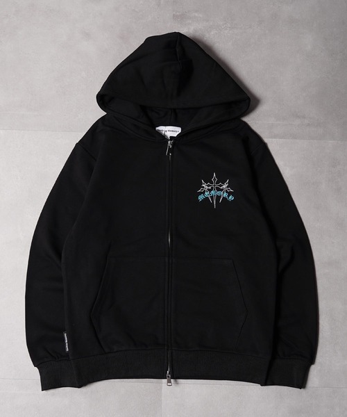 #MEMORY（メモリー）の「【MEMORY】ヘビーウェイト クロスラインストーン ダブルZIPパーカー / Cross Line Stone Double ZIP Hoodie（パーカー・メンズ・ブラック系1/ブラック系3/ブラック系2・S/M/L）」の13枚目の写真