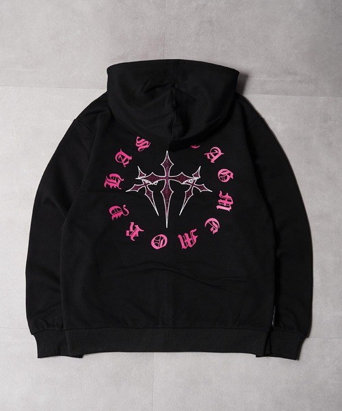 #MEMORY（メモリー）の「【MEMORY】ヘビーウェイト クロスラインストーン ダブルZIPパーカー / Cross Line Stone Double ZIP Hoodie（パーカー・メンズ・ブラック系1/ブラック系3/ブラック系2・S/M/L）」の22枚目の写真