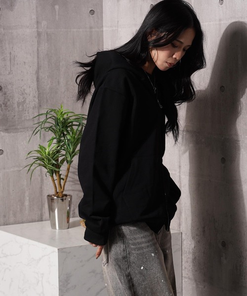 #MEMORY（メモリー）の「【MEMORY】ヘビーウェイト クロスラインストーン ダブルZIPパーカー / Cross Line Stone Double ZIP Hoodie（パーカー・メンズ・ブラック系1/ブラック系3/ブラック系2・S/M/L）」の19枚目の写真