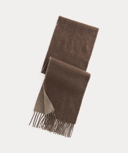 POLO RALPH LAUREN(ポロ ラルフ ローレン)の「リバーシブル ウールブレンド マフラー(マフラー・メンズ・ブラウン・ONE)」の1枚目の写真