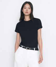[クールタンダード] ウィメンズ ベーシック クルーネック Tシャツ [ブラック]