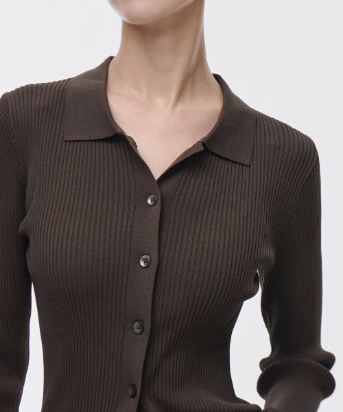 MUSINSA STANDARD WOMAN（ムシンサスタンダードウーマン）の「ウィメンズリブスリムカラーガーディガン[ブラウン]（カーディガン/ボレロ・レディース・その他・SMALL/MEDIUM/LARGE/X-SMALL）」の3枚目の写真