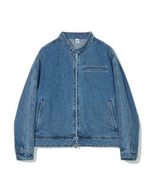 PARTIMENTO（パルティメント）の「デニムダメージクラシックバイカージャケットブルー（デニムジャケット）」