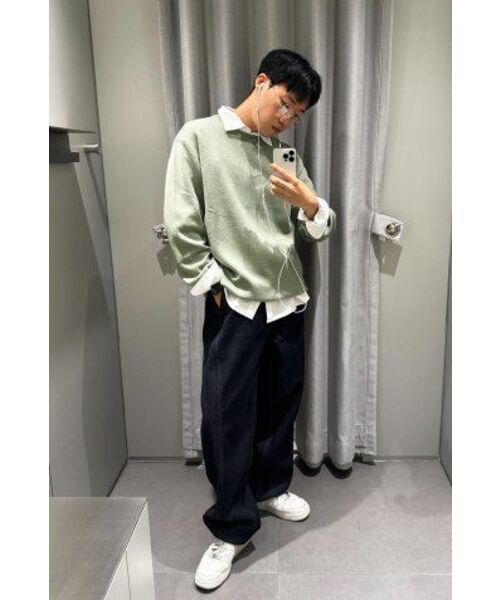 MUSINSA STANDARD（ムシンサスタンダード）の「ミニマルクルーネックニット [ペイルセージ]（ニット/セーター・メンズ・その他・SMALL/X-LARGE/XX-LARGE/LARGE）」の9枚目の写真