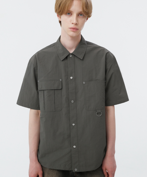 TRILLION(トリリオン)の「ユーティリティリップストップツーポケットワークハーフシャツ(GRAY)(シャツ/ブラウス・レディース・その他・MEDIUM/LARGE)」の2枚目の写真
