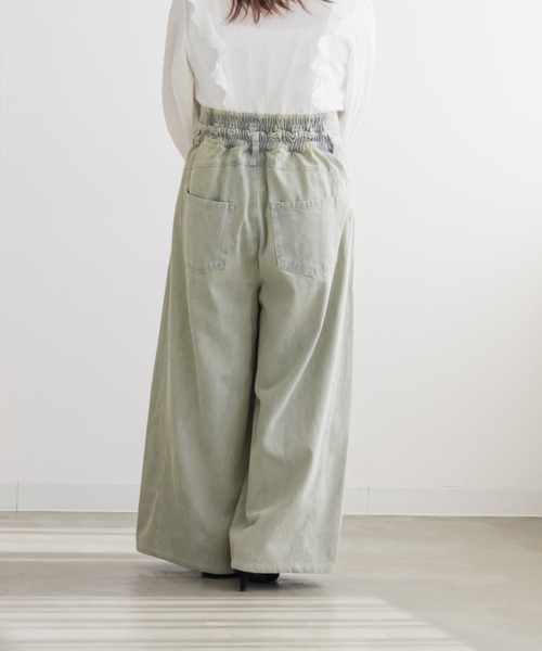 CLETTE(クレット)の「CLETTEオリジナルダブルウエストデニムワイドパンツ(その他パンツ・レディース・ブルー/サックスブルー/ブラック・LL/3L/4L)」の13枚目の写真