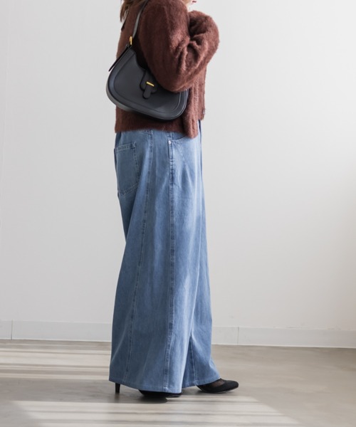 CLETTE(クレット)の「CLETTEオリジナルダブルウエストデニムワイドパンツ(その他パンツ・レディース・ブルー/サックスブルー/ブラック・LL/3L/4L)」の19枚目の写真