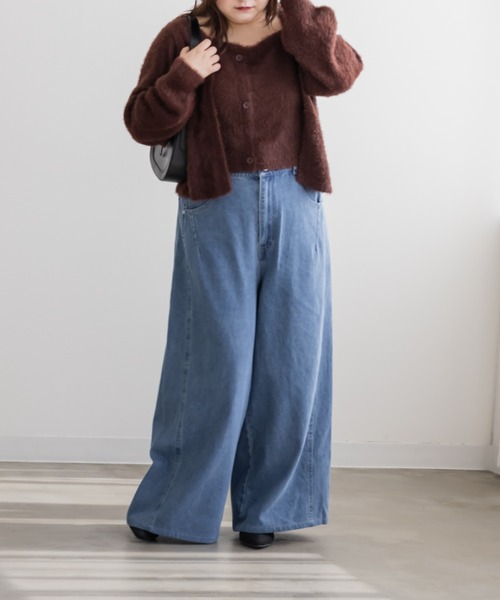 CLETTE(クレット)の「CLETTEオリジナルダブルウエストデニムワイドパンツ(その他パンツ・レディース・ブルー/サックスブルー/ブラック・LL/3L/4L)」の17枚目の写真