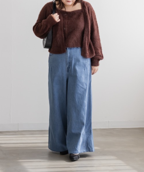 CLETTE(クレット)の「CLETTEオリジナルダブルウエストデニムワイドパンツ(その他パンツ・レディース・ブルー/サックスブルー/ブラック・LL/3L/4L)」の18枚目の写真