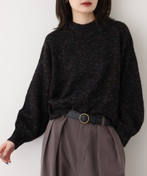＆soiree モックネックボリュームスリーブニット